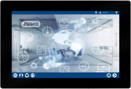 JUMO variTRON 500 touch - Touchpanel met geïntegreerde centrale verwerkingseenheid voor het automatiseringssysteem