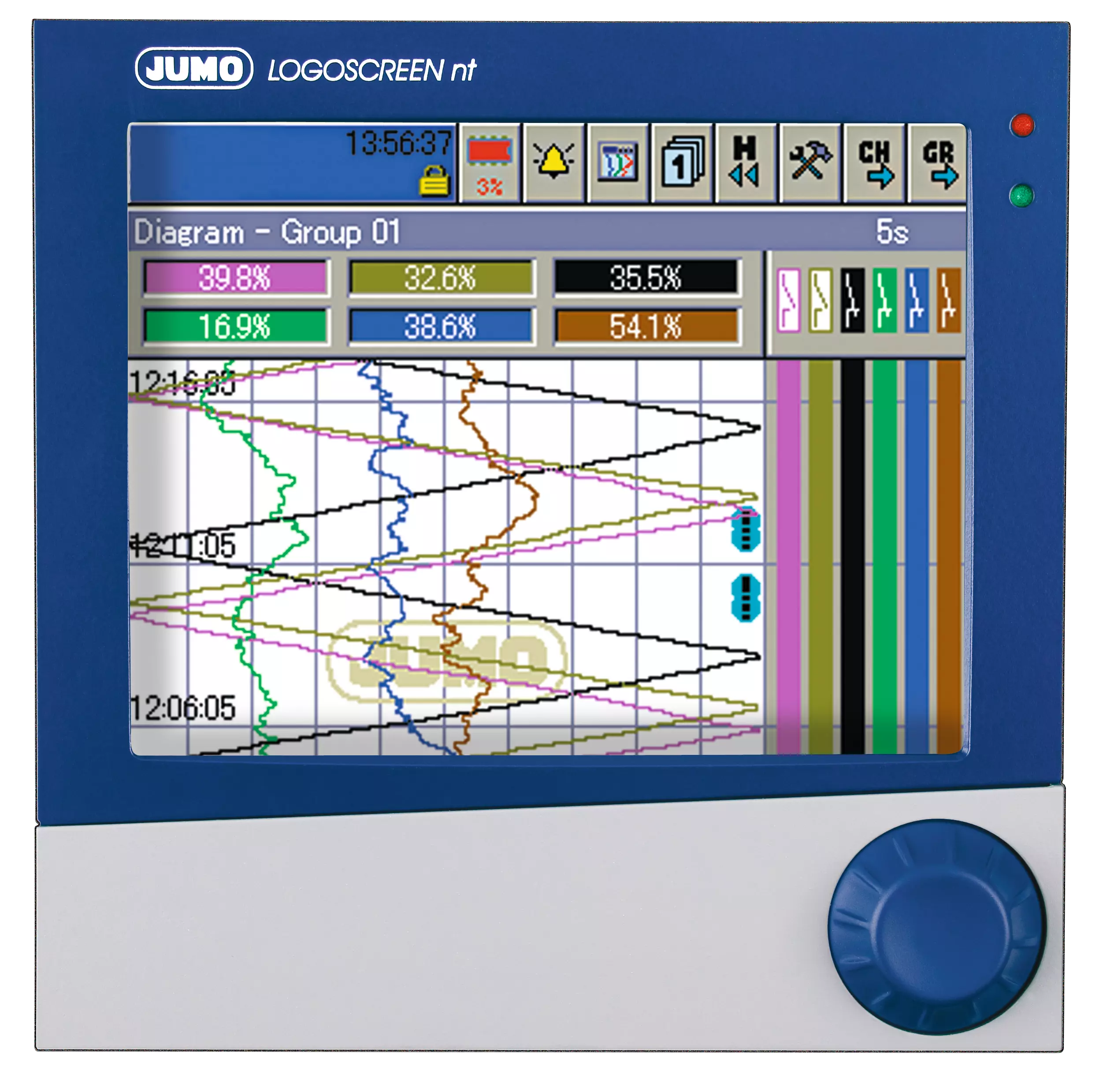 JUMO LOGOSCREEN nt - Bildschirmschreiber mit TFT-Display und CompactFlash-Karte (Version 1) - 706580