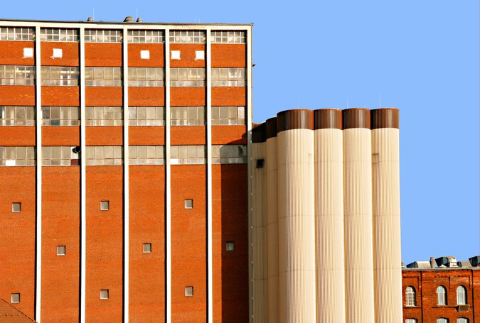 Silos of a grain mill